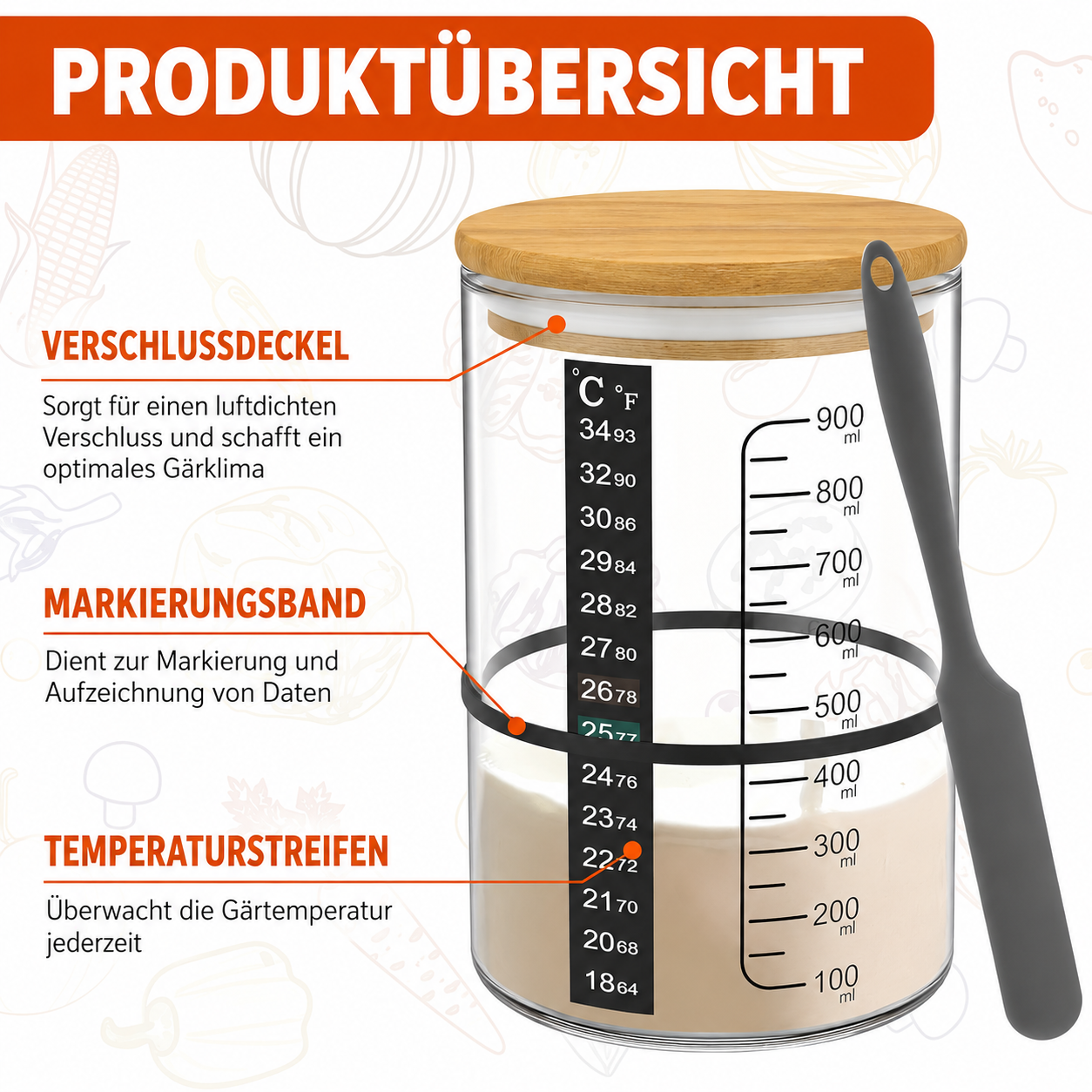 Sauerteig Starter Set mit Thermometer & Zubehör | Sauerteig ansetzen