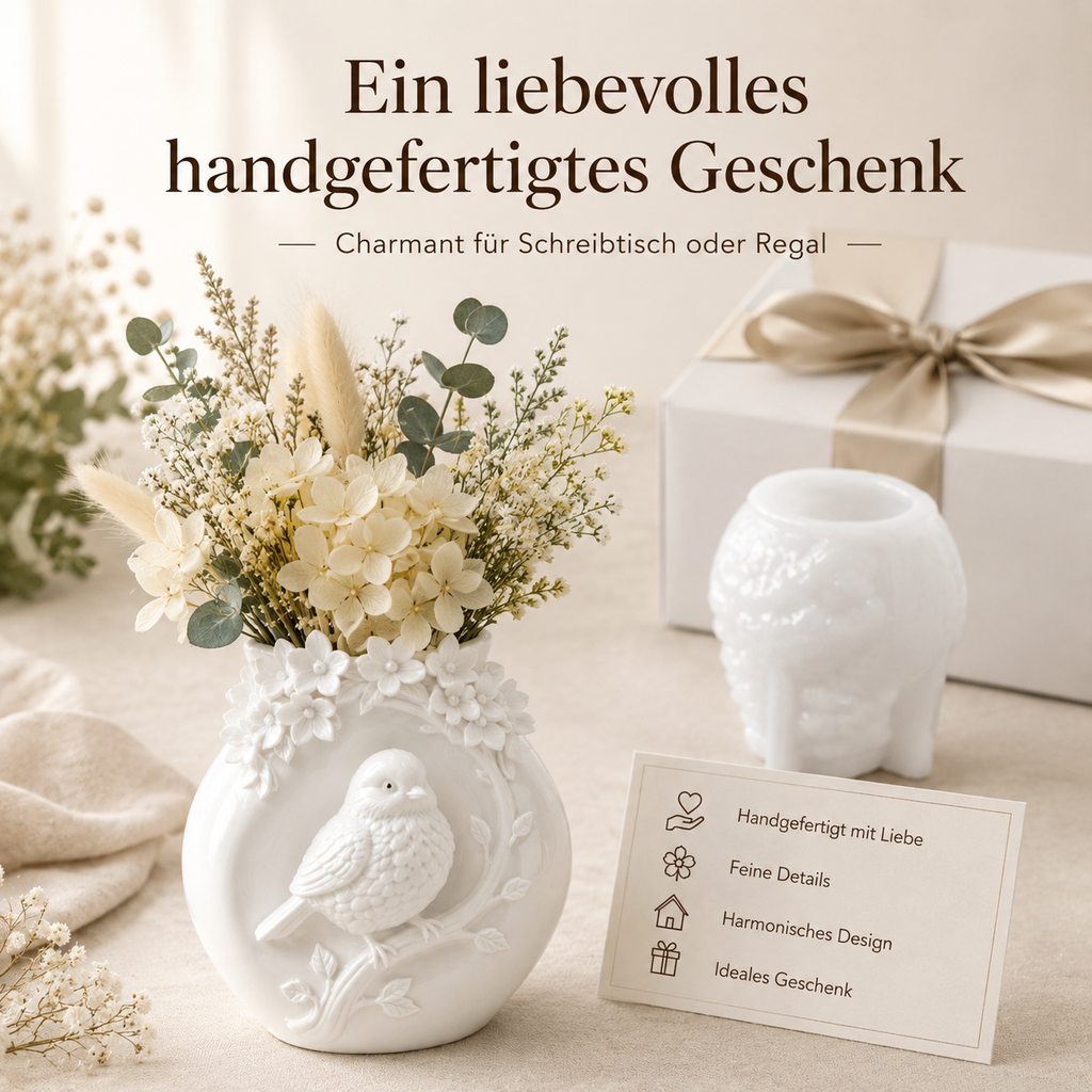 Silikonform Maggie Vogelvase – Gießform für Keraflott, Raysin, Gips & Beton | DIY Dekoform
