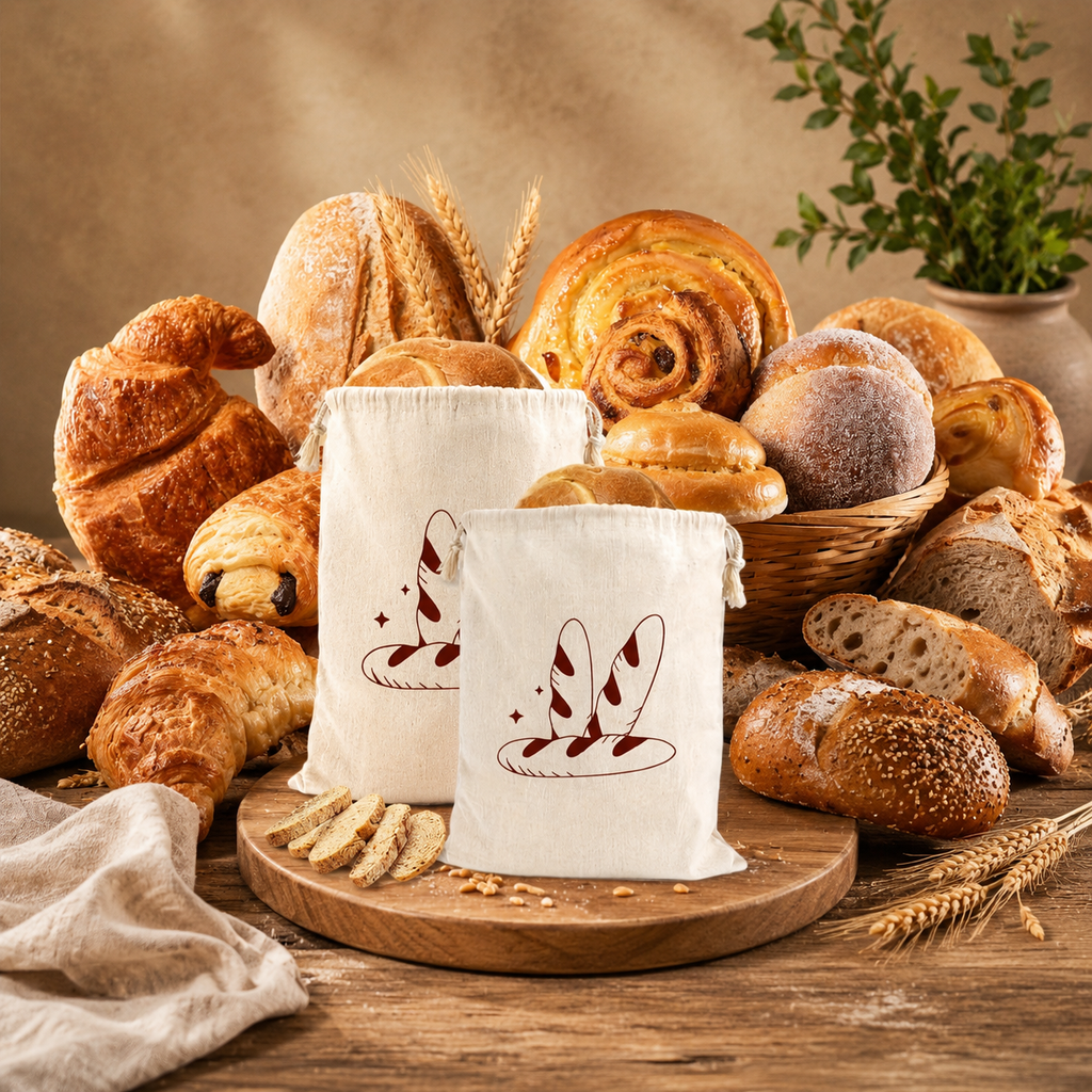 Brotbeutel aus Baumwolle | Nachhaltige Brotaufbewahrung | TraumStyle Deco