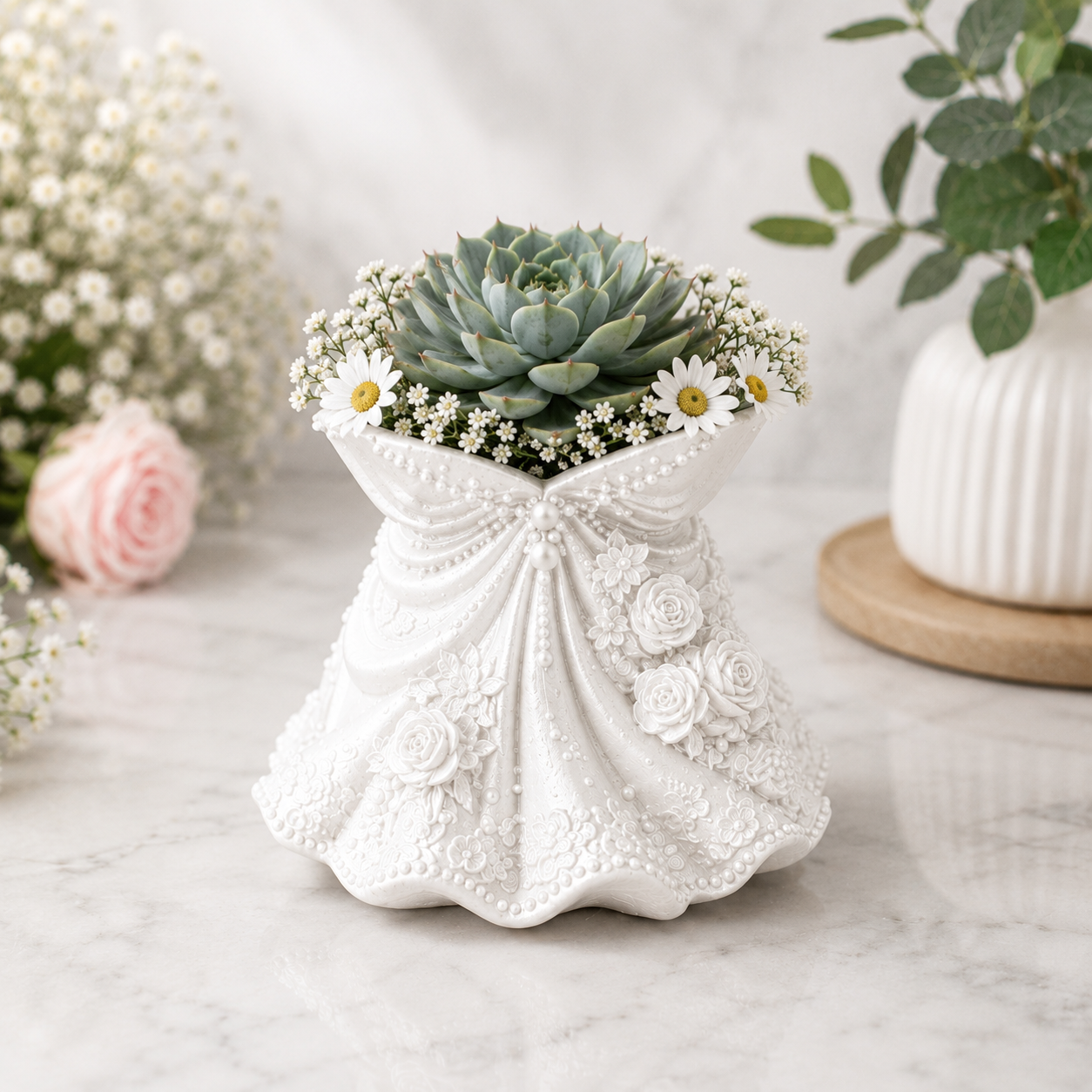 3D Brautkleid Silikonform | Gießform für Raysin & Beton