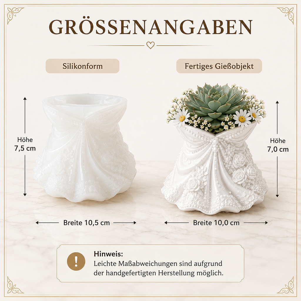 3D Brautkleid Silikonform | Gießform für Raysin & Beton