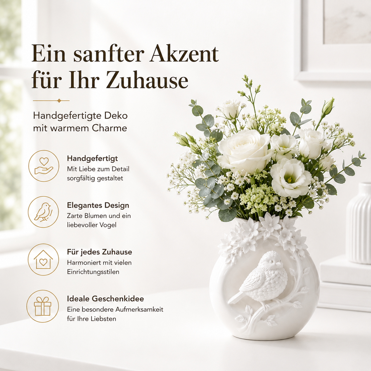 Silikonform Maggie Vogelvase – Gießform für Keraflott, Raysin, Gips & Beton | DIY Dekoform