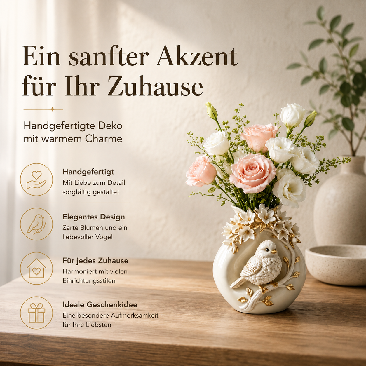 Silikonform Maggie Vogelvase – Gießform für Keraflott, Raysin, Gips & Beton | DIY Dekoform