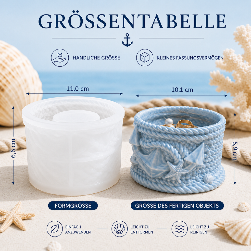 Maritime Silikonform Nautisches Seil – Gießform für Keraflott, Raysin, Gips & Epoxidharz