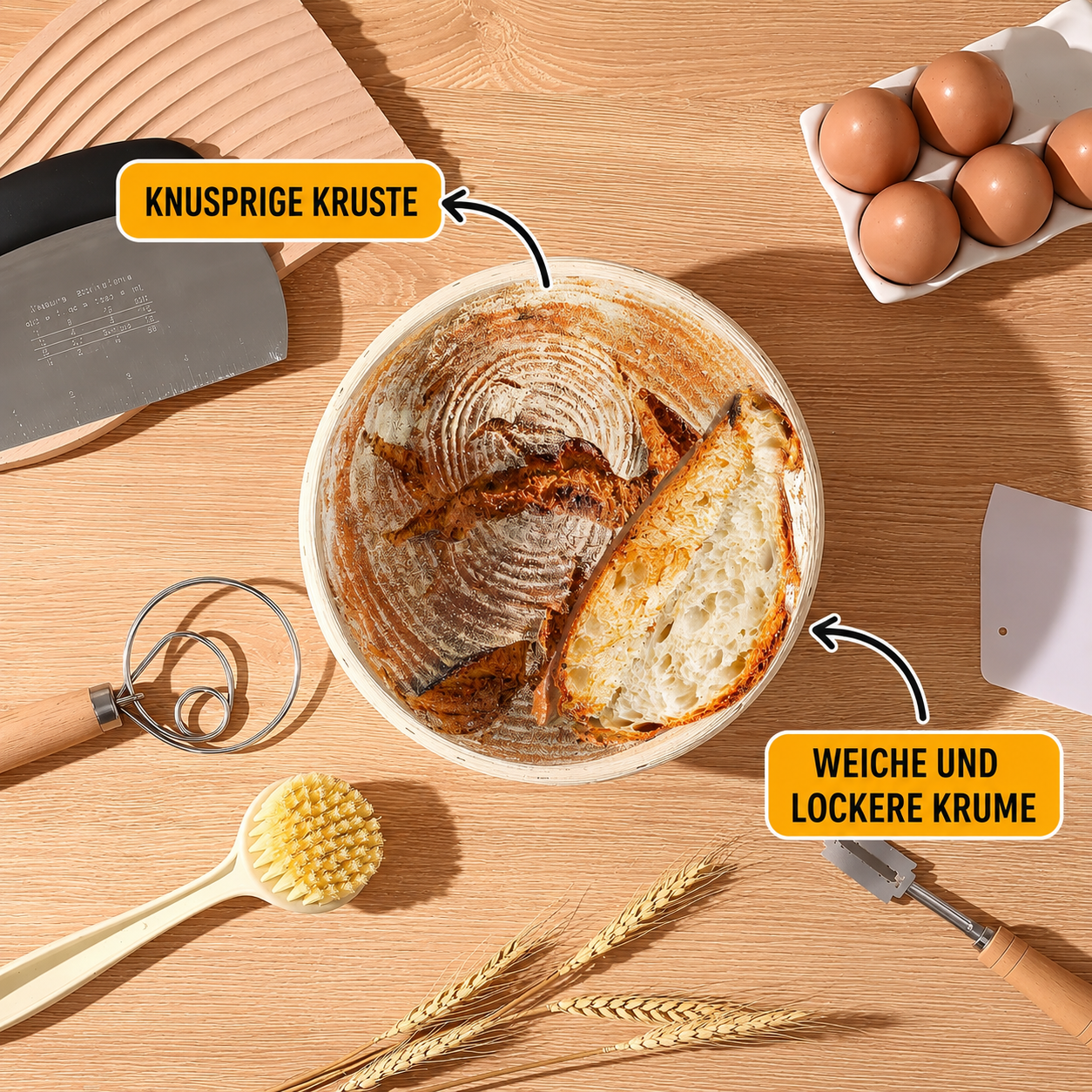 Brotback-Set mit Gärkörben & Zubehör | Sauerteigbrot selber backen