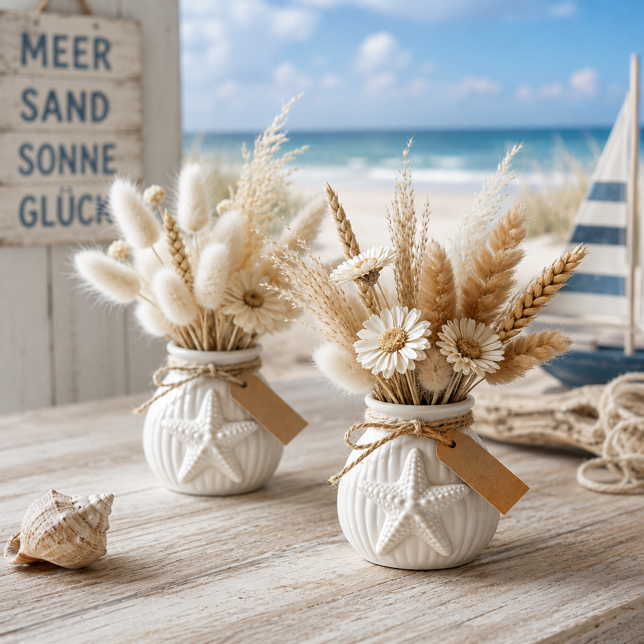 Maritime Silikonform Vase mit Seestern | Raysin-, Gips- & Betonform