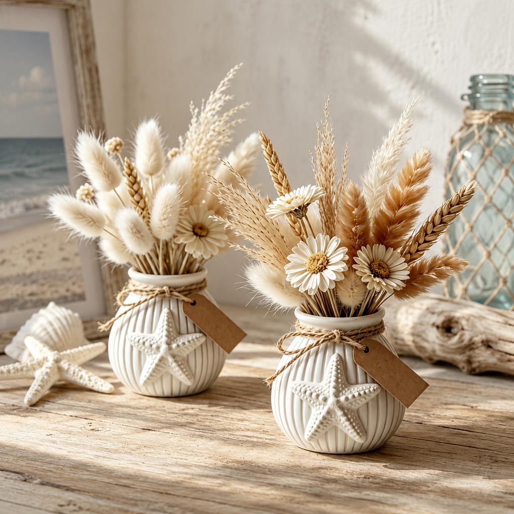 Maritime Silikonform Vase mit Seestern | Raysin-, Gips- & Betonform