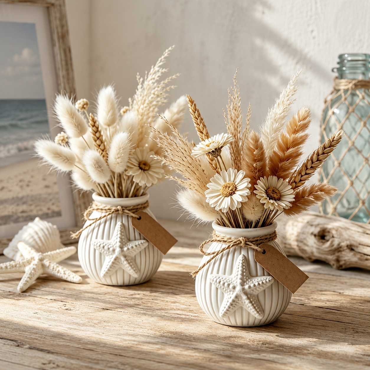 Maritime Silikonform Vase mit Seestern | Raysin-, Gips- & Betonform