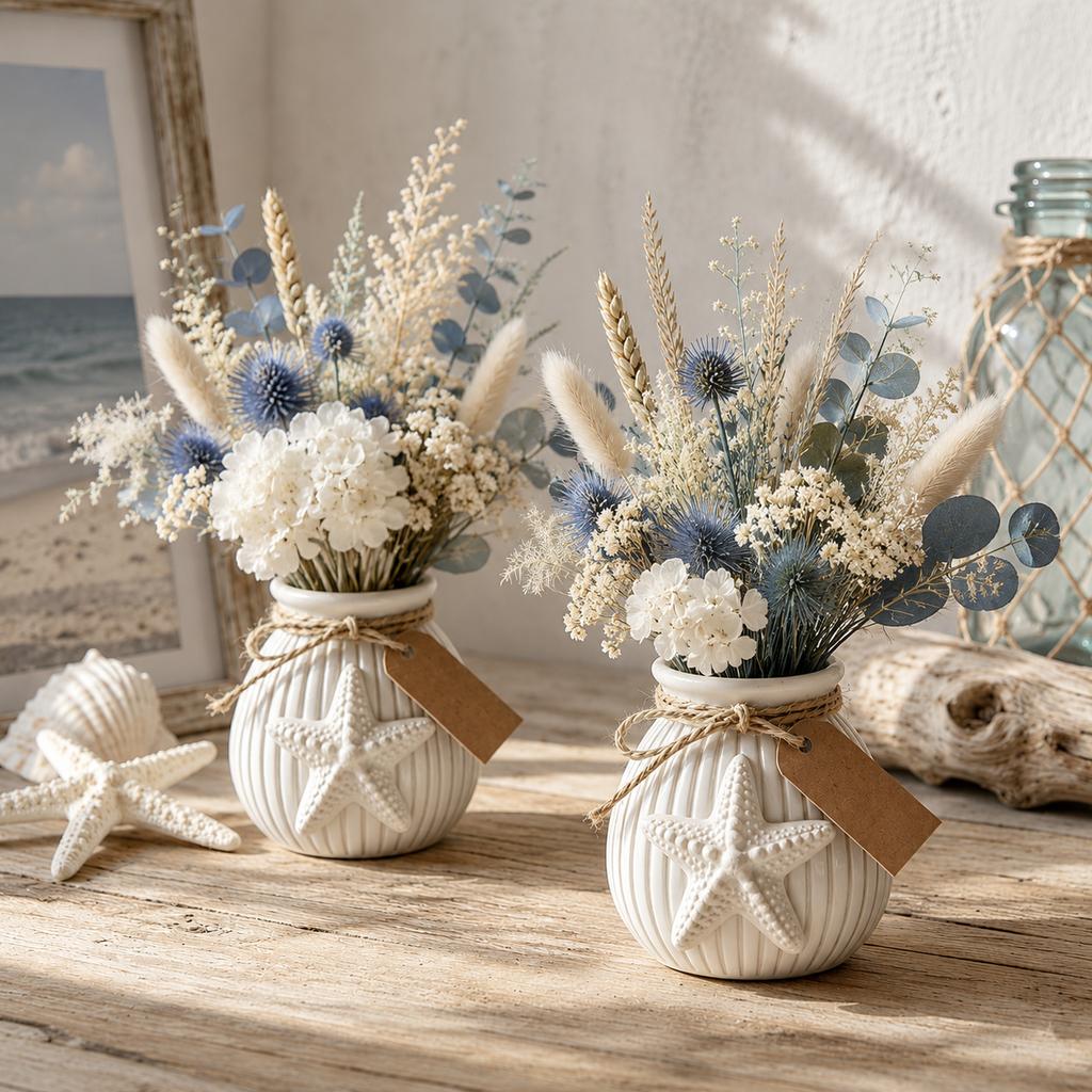 Maritime Silikonform Vase mit Seestern | Raysin-, Gips- & Betonform
