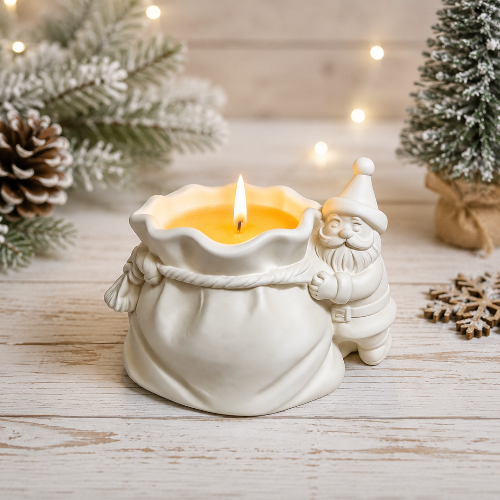 Silikon Gießform Weihnachtsmann mit Geschenkesack | Kerzenhalter, Blumentopf, Weihnachtsgesteck | Form für Raysin, Keraflott & Beton