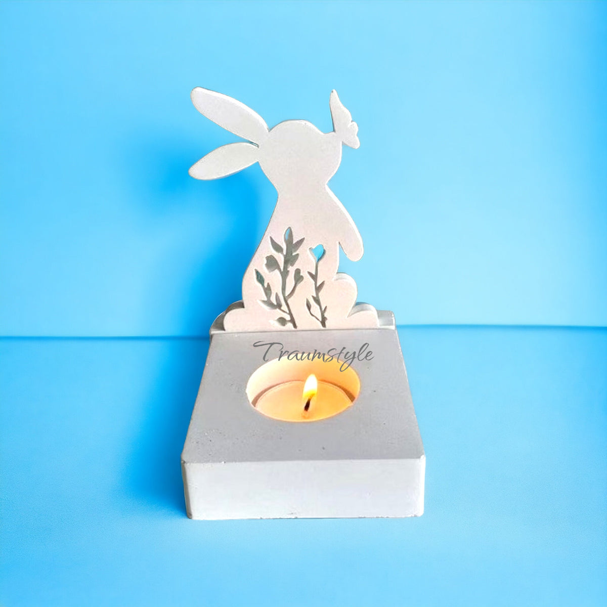 Ostern, Kaninchen, Kerzenhalter, Silikongießform, Hase, Kuss Schmetterling, für Kerzenhalter, Einsatz für Teelichthalter