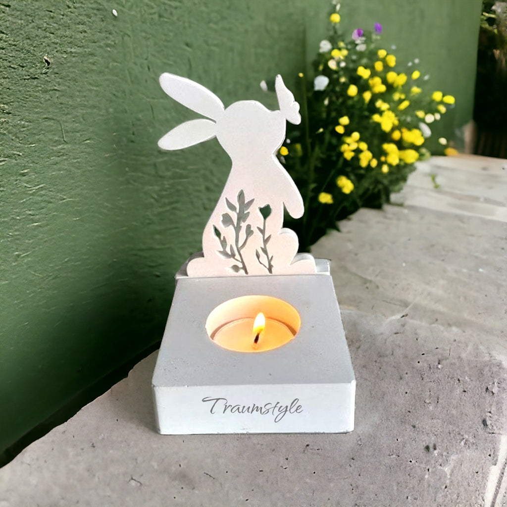 Ostern, Kaninchen, Kerzenhalter, Silikongießform, Hase, Kuss Schmetterling, für Kerzenhalter, Einsatz für Teelichthalter