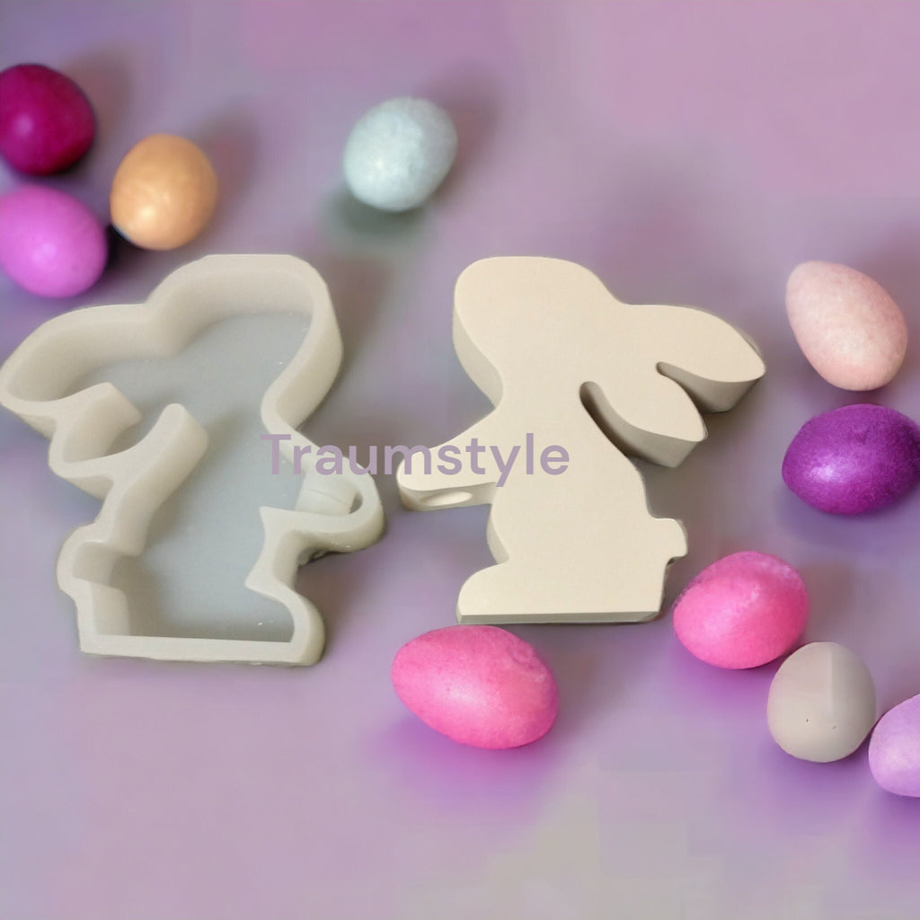 Gießform Hase mit Vase (Reagenzglas) – Silikonform für Raysin, Keraflott, Beton & Harz | Oster Deko | DIY Geschenk