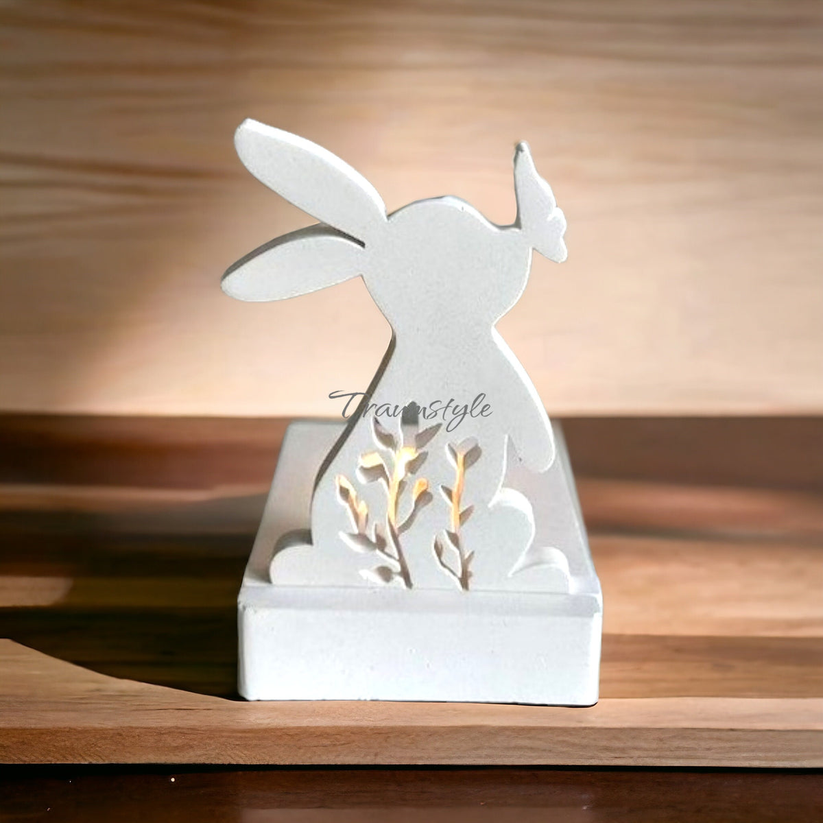 Ostern, Kaninchen, Kerzenhalter, Silikongießform, Hase, Kuss Schmetterling, für Kerzenhalter, Einsatz für Teelichthalter