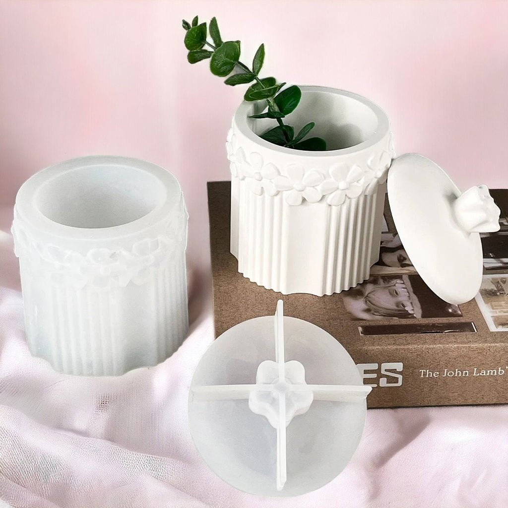 Silikon Gießform, Dose, Blumen, Blumentopf, Silikonform, Raysin, Keraflott