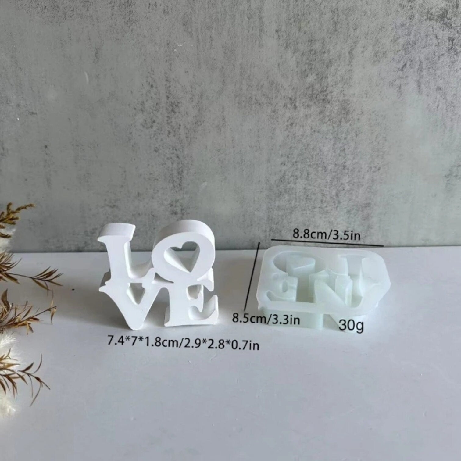 Gießform, Silikongießform, Love, Hochzeit, Muttertag, Dekoration, Silikonform,