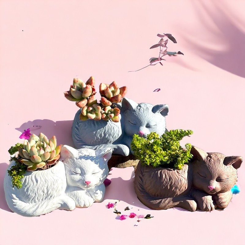 Gießform, Cat Plant, Blumentopf, Katze, Keraflott, Herstellung, Raysin, Epoxidharz, Wohnkultur