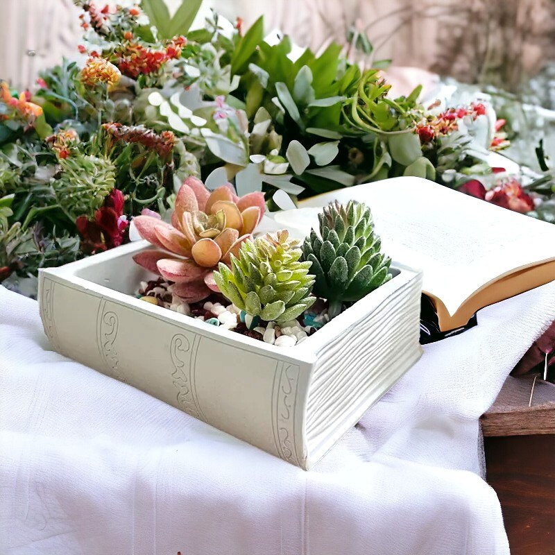 Gießform, Silikongießform, Buch, Dose, Blumentopf, Garten, Dekoration, Silikonform,