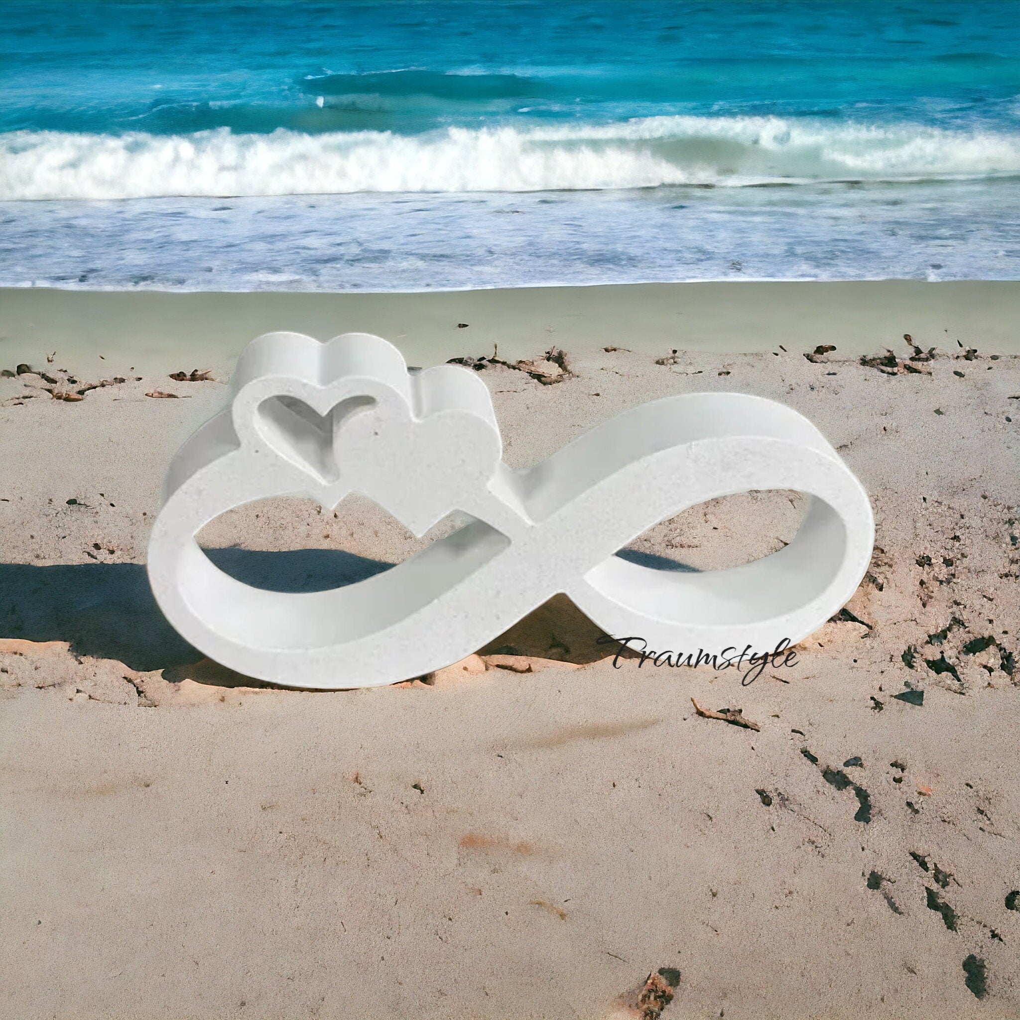 Gießform, Silikongießform, endless Love, 2 Herzen, Hochzeit, Muttertag, Dekoration, Silikonform,