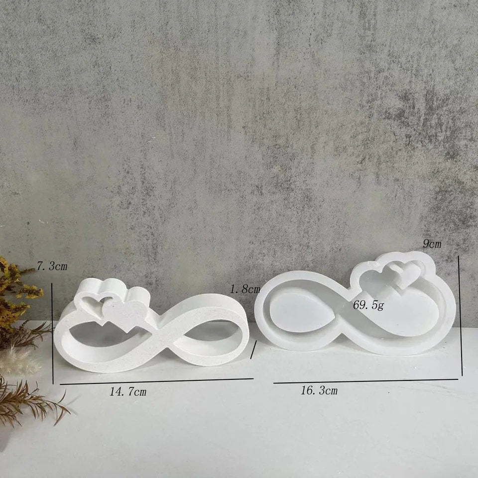 Gießform, Silikongießform, endless Love, 2 Herzen, Hochzeit, Muttertag, Dekoration, Silikonform,