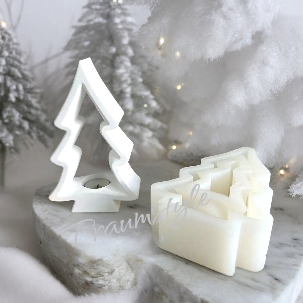 Silikonform, Weihnachtsbaum, Teelichthalter, Adventszeit, Weihnachtsdekoration, Gießform, Gemütlich, Weihnachten