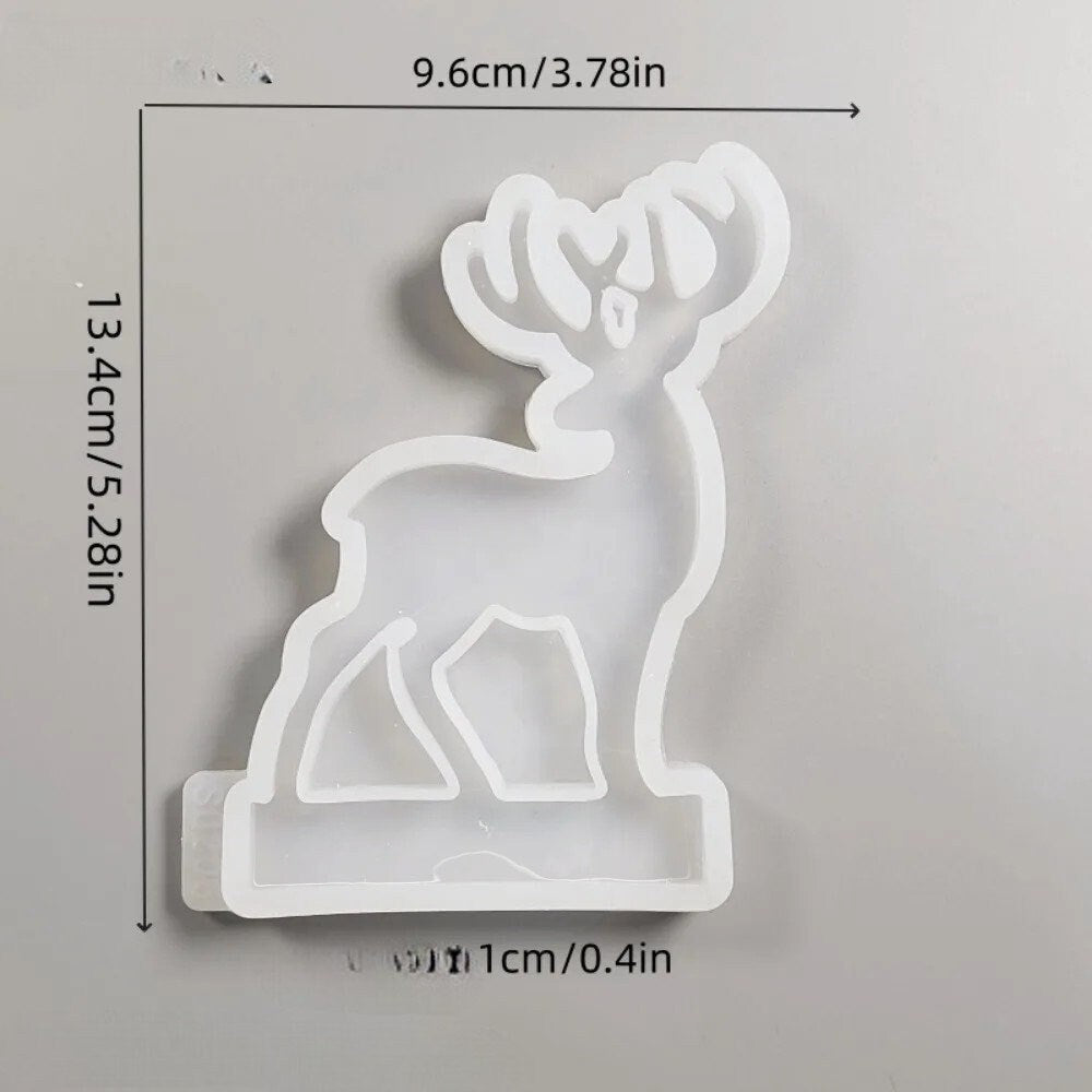 Silikonform, Hirsch, Weihnacht, Kerzenständerformen, Einschieber, für Teelichthalteplatte