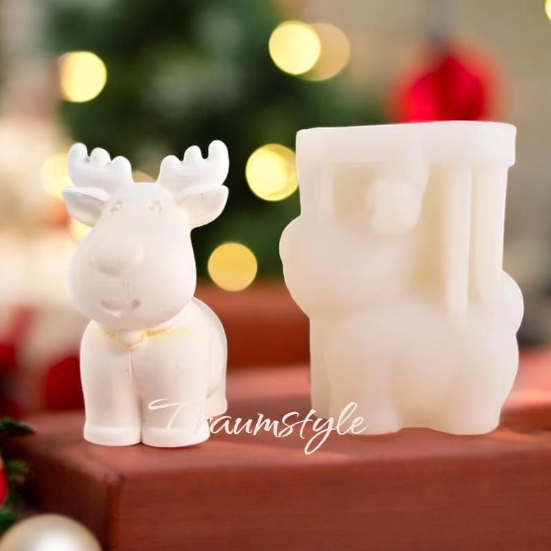 Weihnacht Elch 3 D, Weihnachten, Silikon Gießform, Silikonform, Raysin, Keraflott