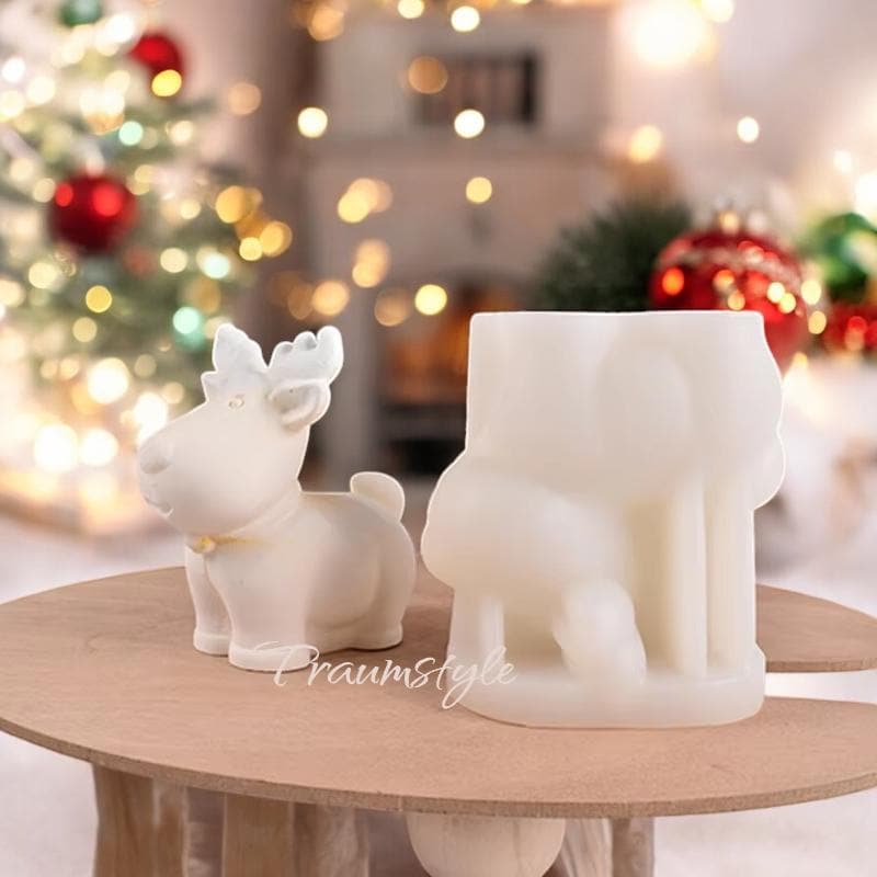 Weihnacht Elch 3 D, Weihnachten, Silikon Gießform, Silikonform, Raysin, Keraflott