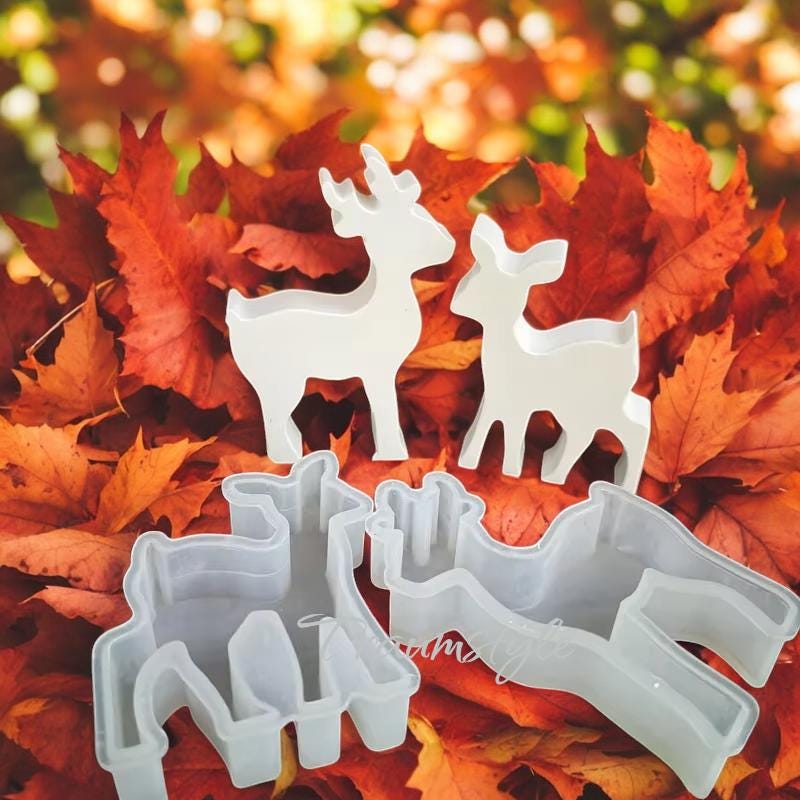 Silikonform, Gießform, Rehe, Romantisch, Gemütlich, Weihnachten