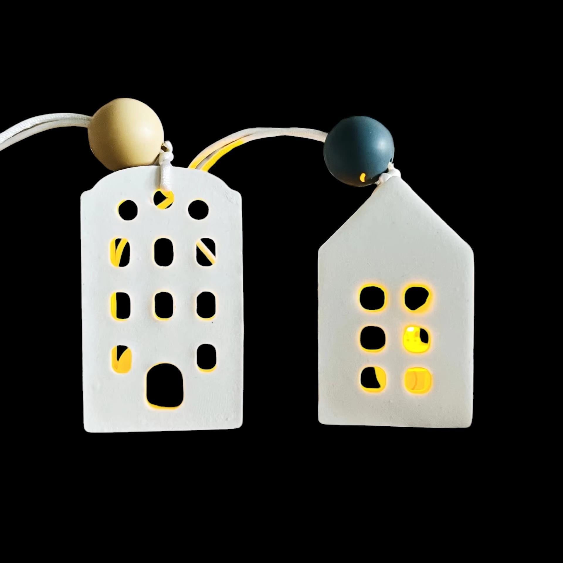 Silikon Gießform, Mini Lichthäuser, LED, Kerzenleuchter, 4 Häuser eine Form