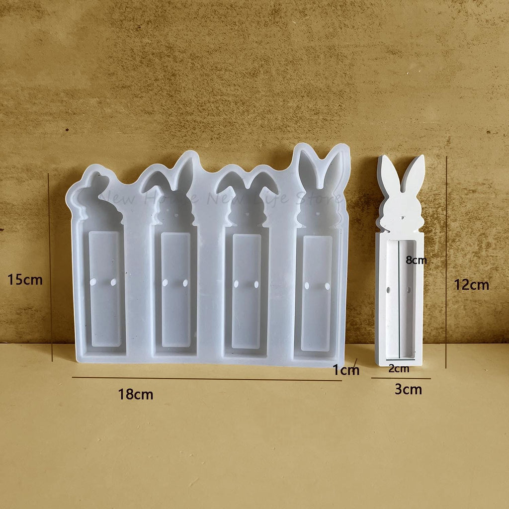 Silikonform Osterhase (4-fach) – Gießform Geschenkhalter für Schokoriegel & Geldgeschenk | Raysin/Keraflott