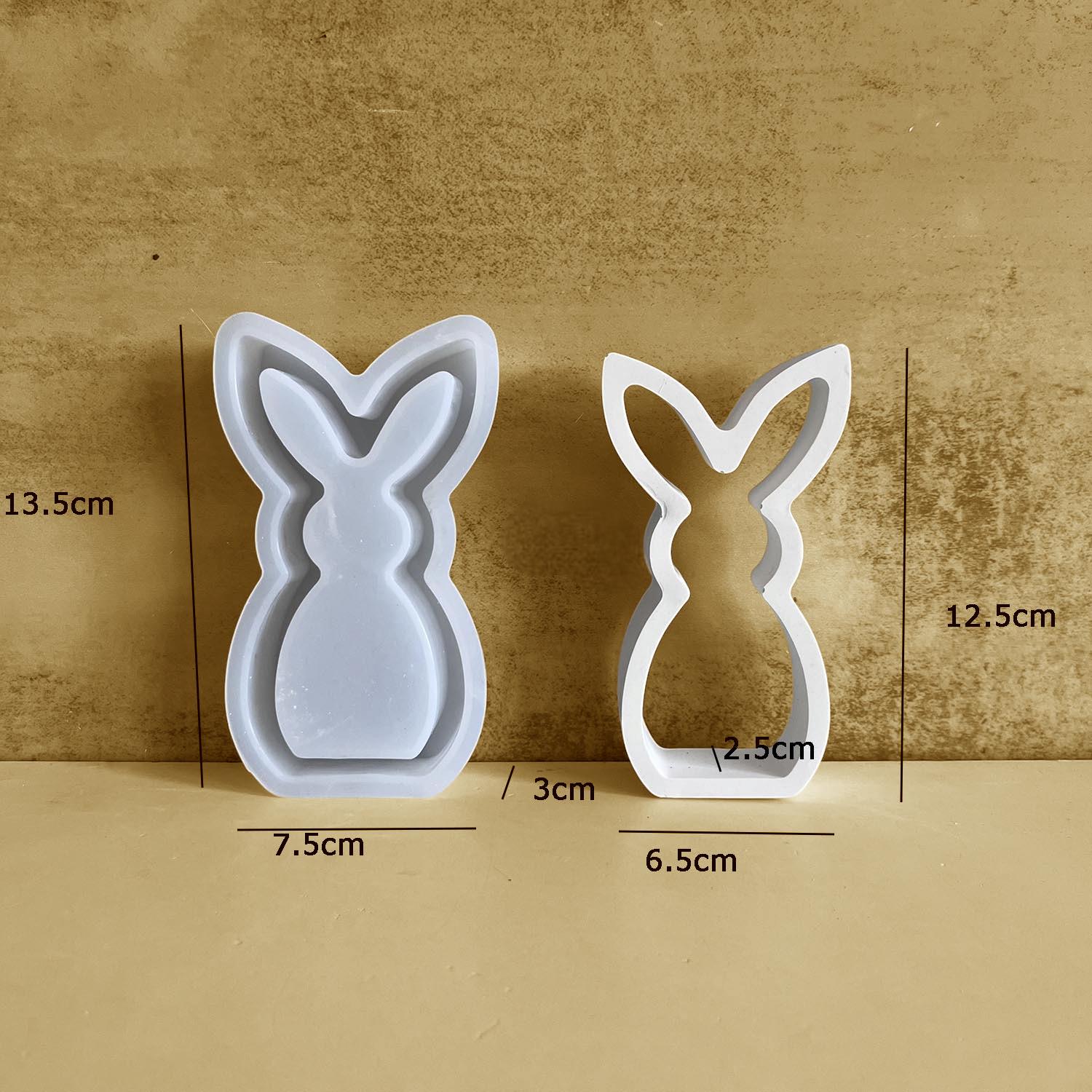 Gießform, Silikon Gießform, Hase, Osterhase, Osterleuchte, 2 Größen
