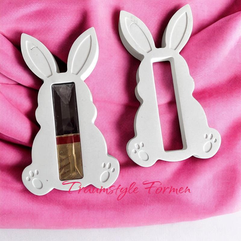 Silikongießform, Gießform, Giessform Silikon, Osterhase mit Schokolade, Frohe Ostern, Geschenkverpackung