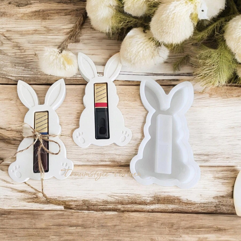 Silikongießform, Gießform, Giessform Silikon, Osterhase mit Schokolade, Frohe Ostern, Geschenkverpackung