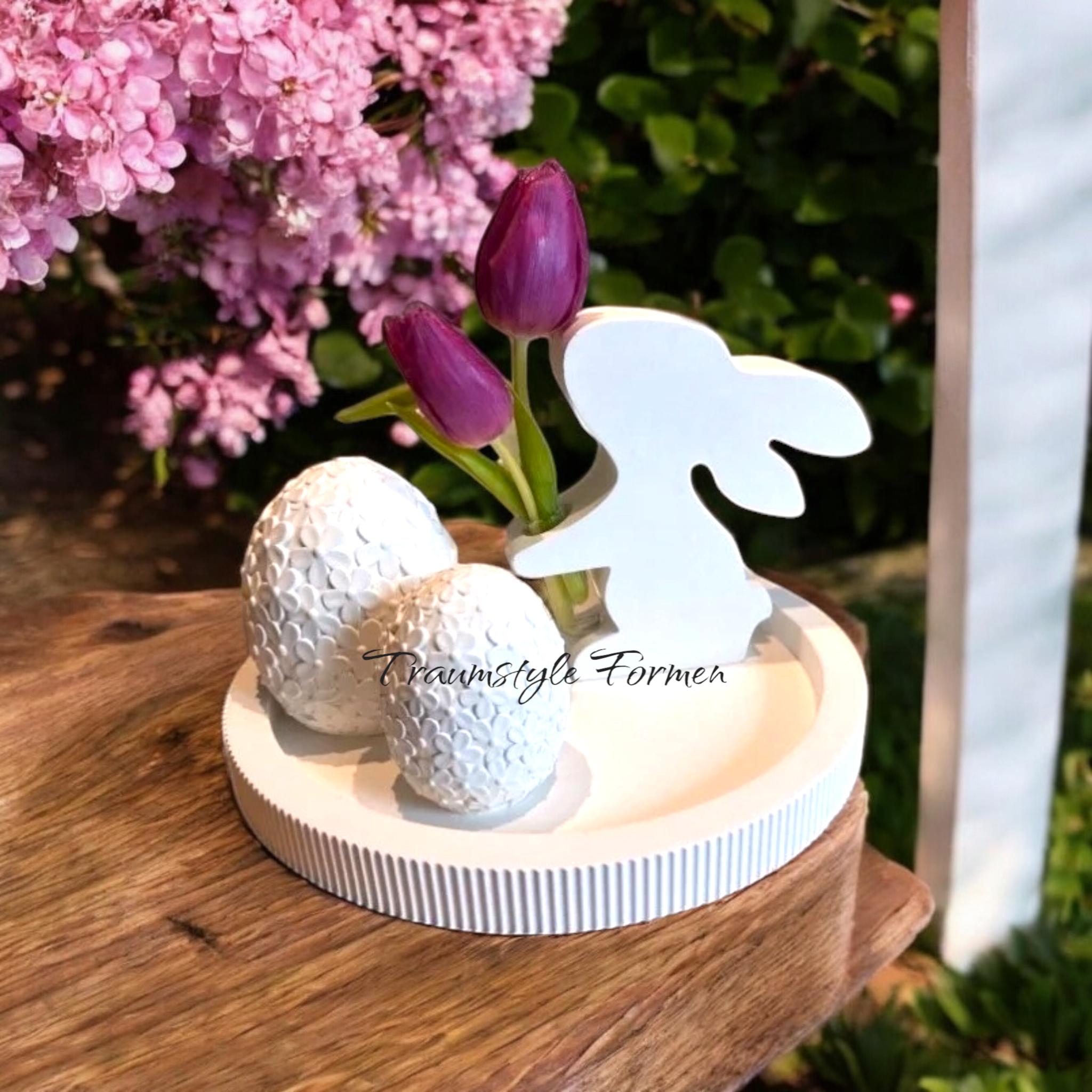 Gießform Hase mit Vase (Reagenzglas) – Silikonform für Raysin, Keraflott, Beton & Harz | Oster Deko | DIY Geschenk