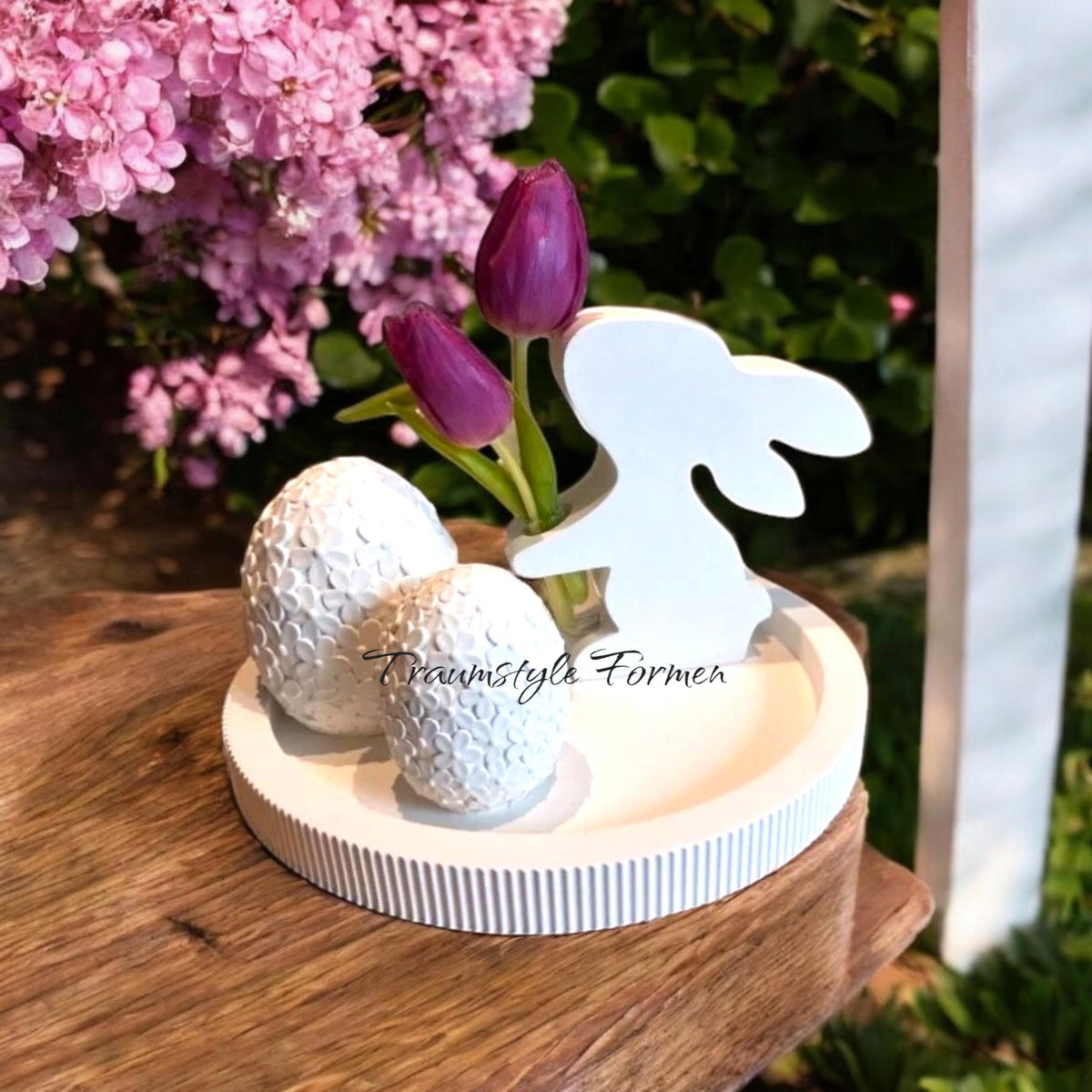 Gießform Hase mit Vase (Reagenzglas)  Silikonform für Raysin, Keraflott, Beton & Harz | Oster Deko | DIY Geschenk