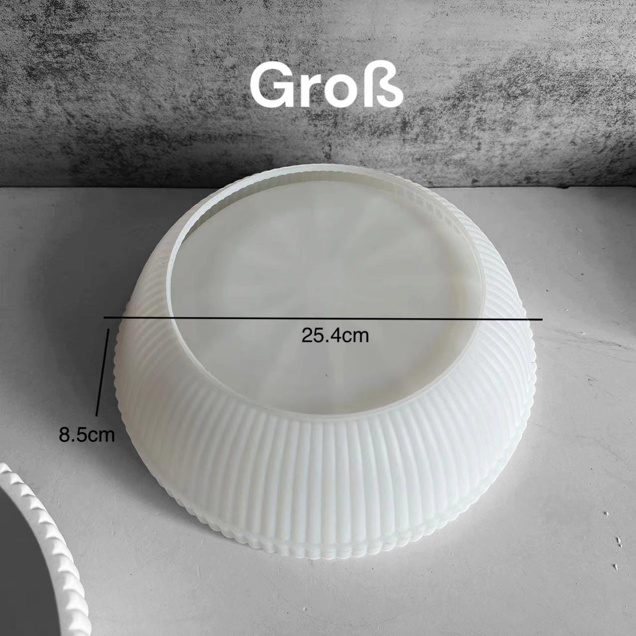 Silikon Gießform, Gießform, Schale gestreift, 2 Größen, Raysin, Keraflott