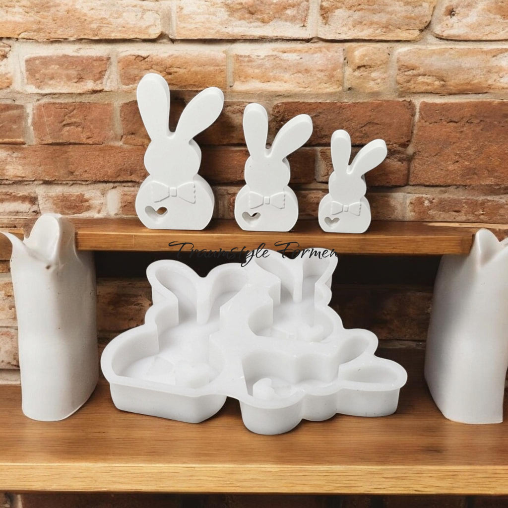 Silikongießform, Gießform, Osterhasengießform, Gießform Ostern, niedlicher Osterhasen