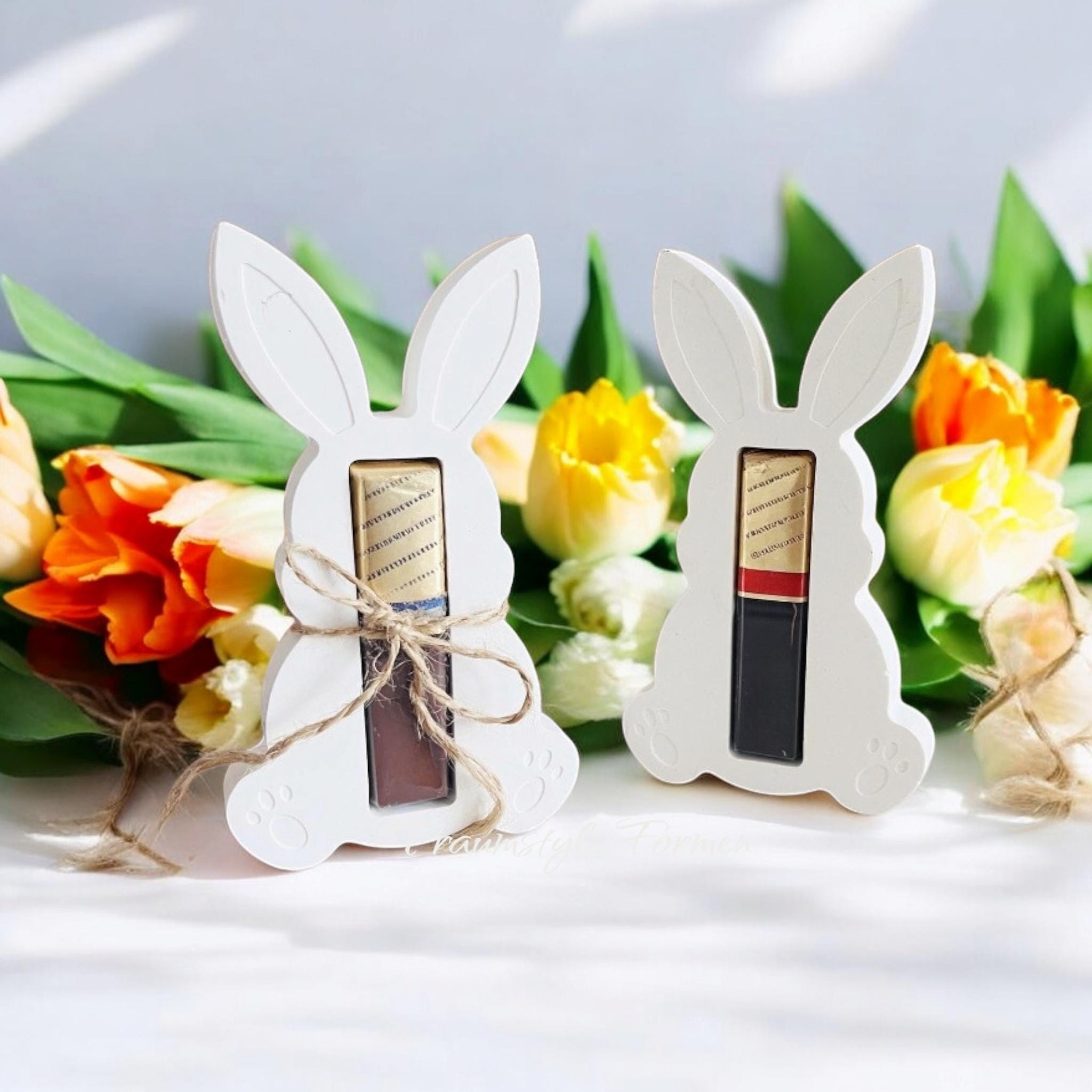 Silikongießform, Gießform, Giessform Silikon, Osterhase mit Schokolade, Frohe Ostern, Geschenkverpackung