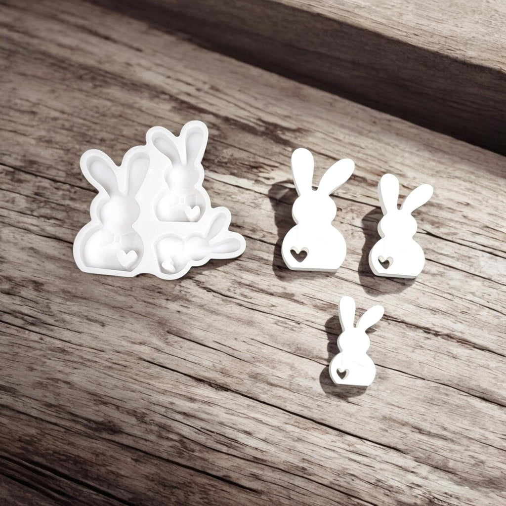 Silikongießform, Gießform, Osterhasengießform, Gießform Ostern, niedlicher Osterhasen