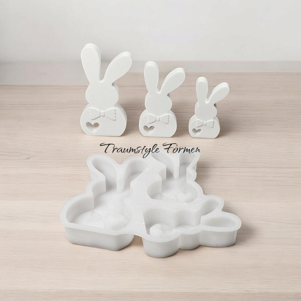 Silikongießform, Gießform, Osterhasengießform, Gießform Ostern, niedlicher Osterhasen