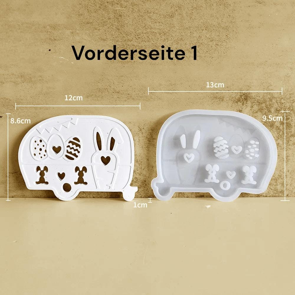 Silikonform, Silikon Gießform, Happy Camper, Wohnwagen, für LED Ballonlichter, Beleuchtung, handgefertigt, Raysin Keraflott