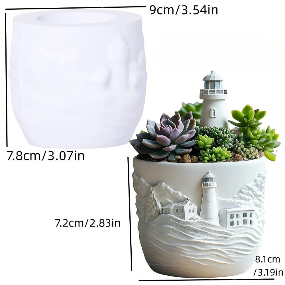 Gießform, Silikon Form, maritim, Leuchtturm, Pflanzgefäß, Blumentopf
