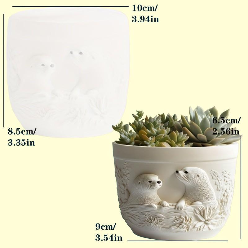Gießform, Silikon Form, Otter Blumentopf, Pflanzgefäß