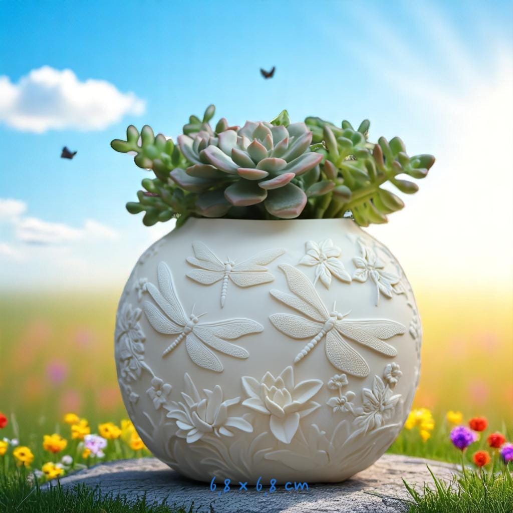 Gießform, Silikon Form, Libellen, Pflanzgefäß, Blumentopf