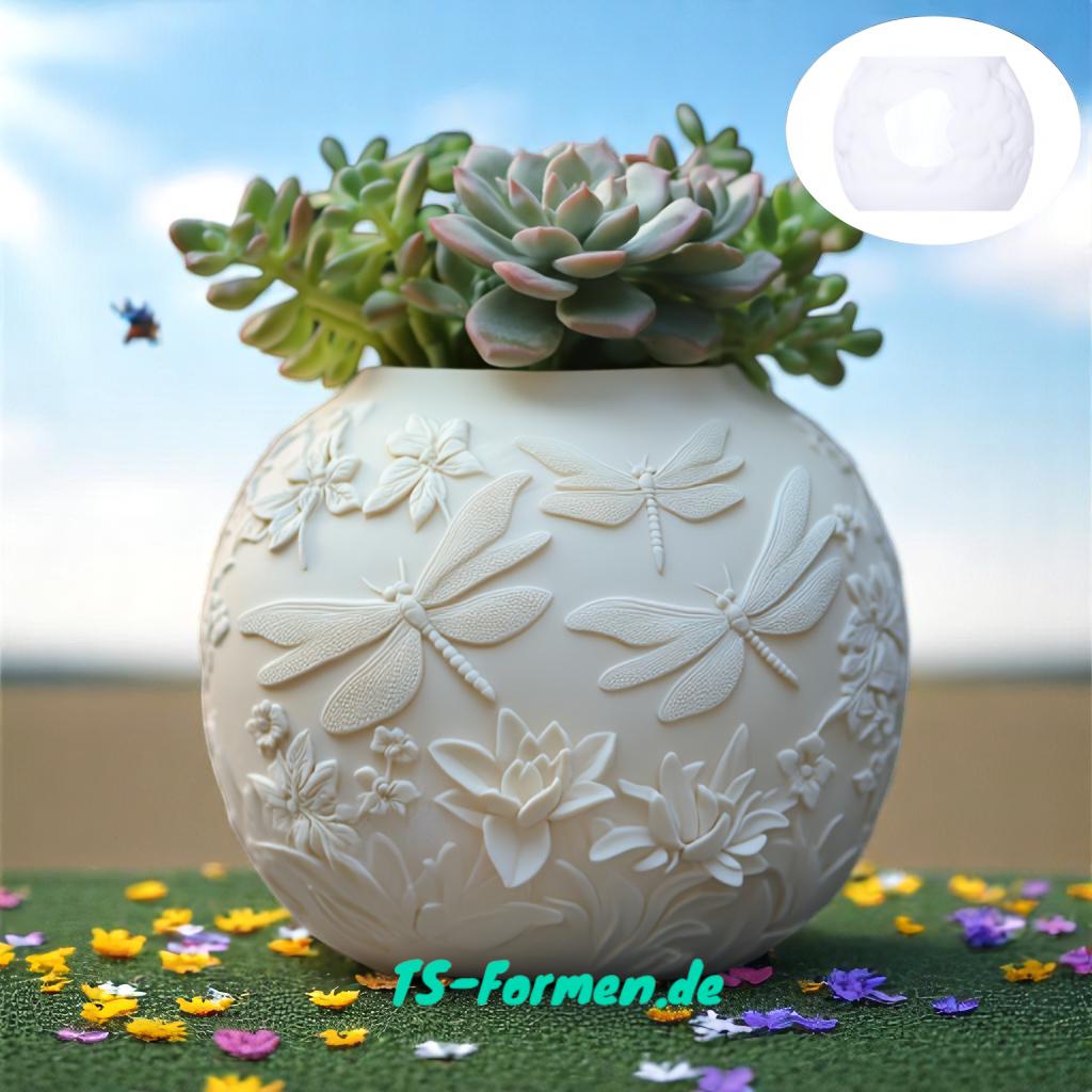Gießform, Silikon Form, Libellen, Pflanzgefäß, Blumentopf