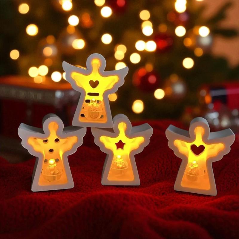 Engel 4 Stück eine Form, Licht, Weihnachten, Silikon Gießform, Silikonform, Giessform Silikon,für LED Ballonlichter, Raysin, Keraflott