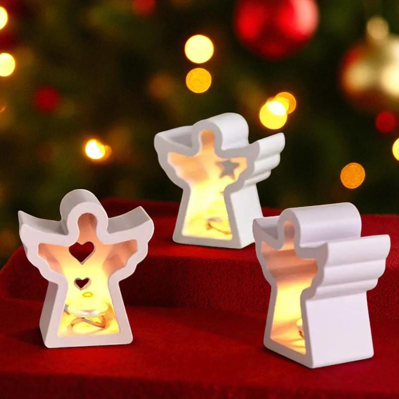 Engel 4 Stück eine Form, Licht, Weihnachten, Silikon Gießform, Silikonform, Giessform Silikon,für LED Ballonlichter, Raysin, Keraflott