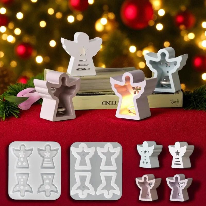Engel 4 Stück eine Form, Licht, Weihnachten, Silikon Gießform, Silikonform, Giessform Silikon,für LED Ballonlichter, Raysin, Keraflott