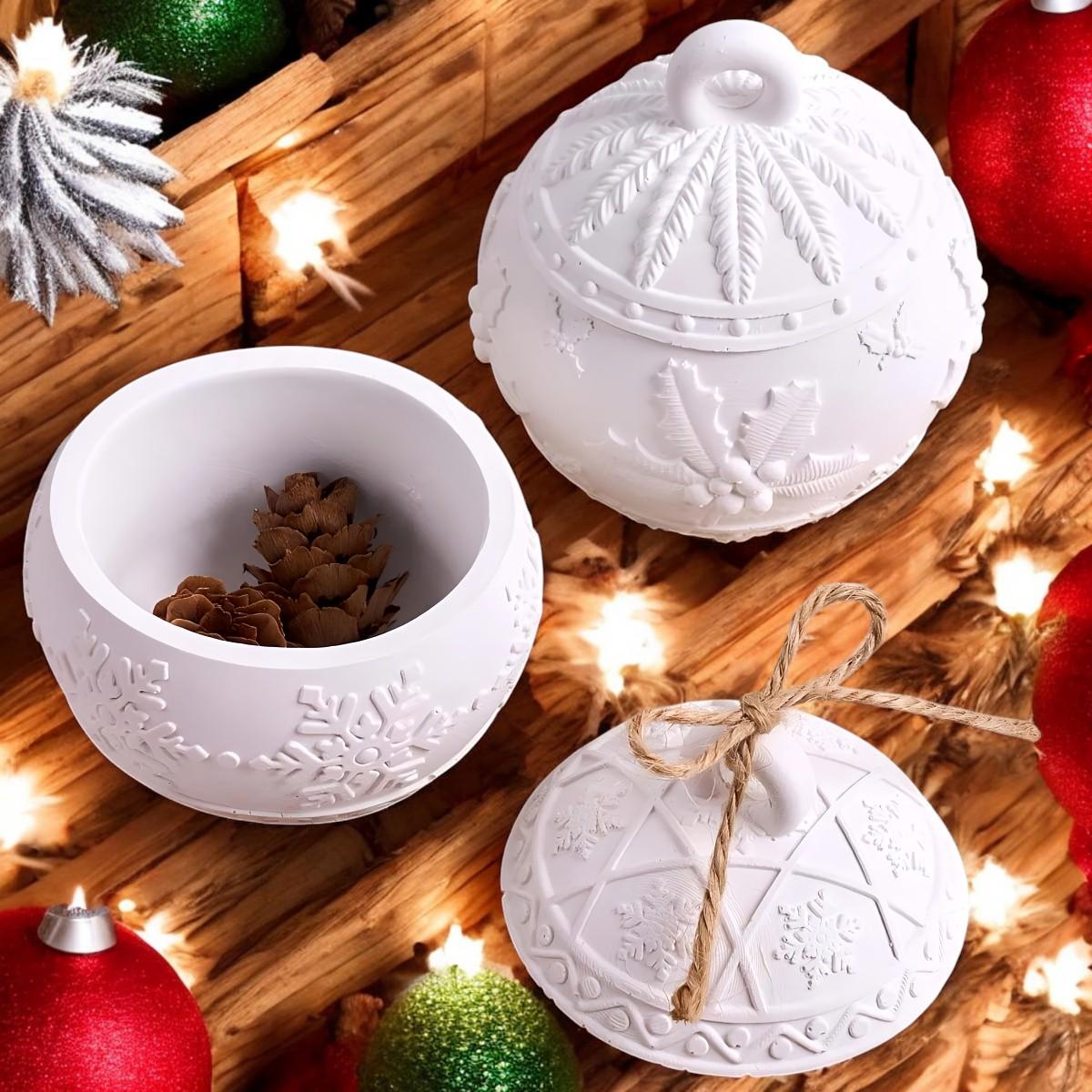 Silikon Gießform, Weihnachtsdose, Weihnachtskugel